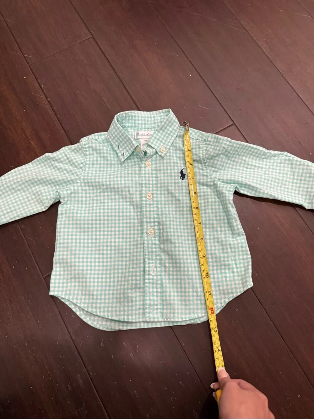 Ralph Lauren Mint Green Gingham Button-Down Shirt